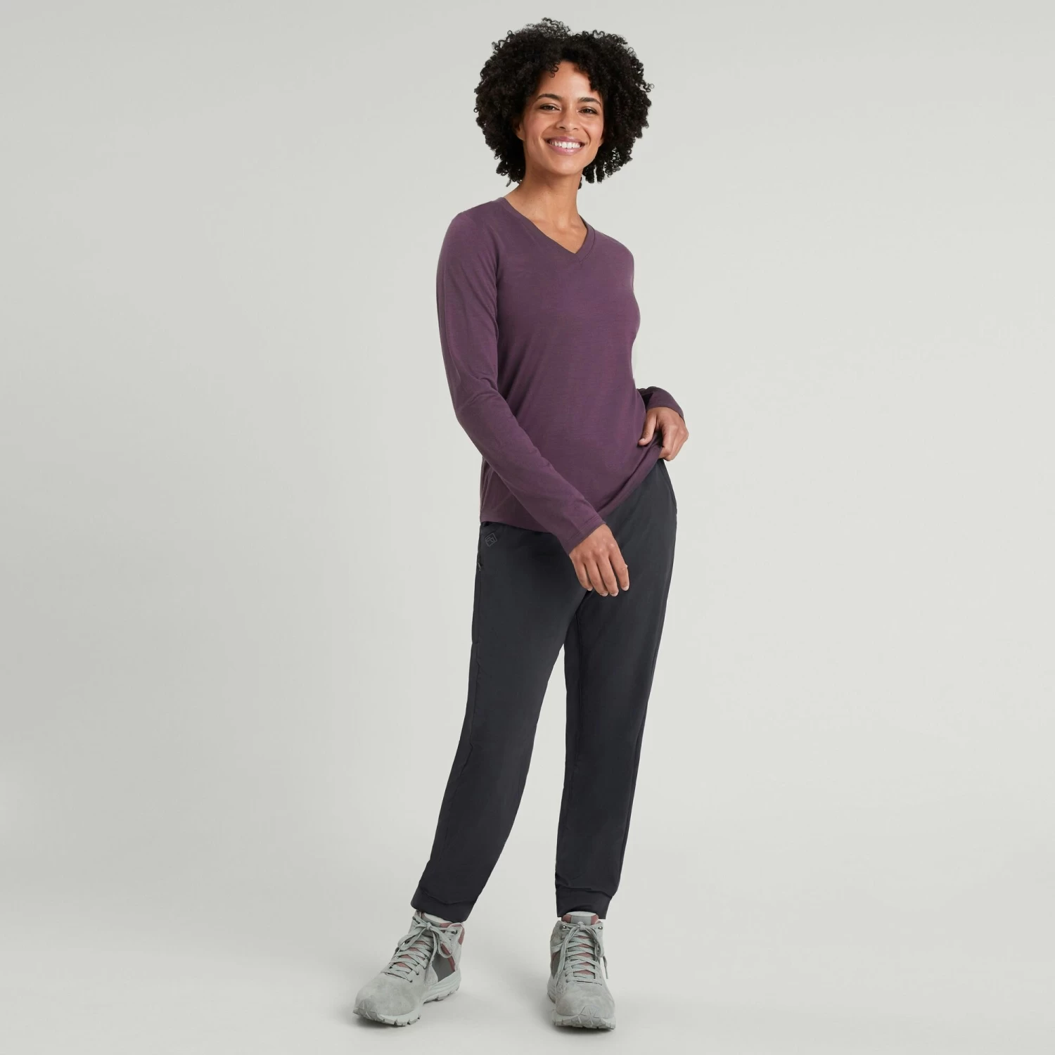 Kathmandu Women’s 100% Merino Long Sleeve V-Top - Image 2